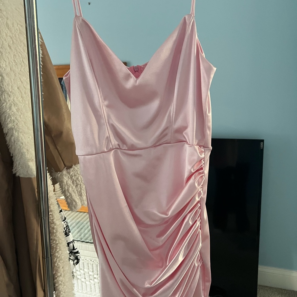 Elegant Pink Satin Dress